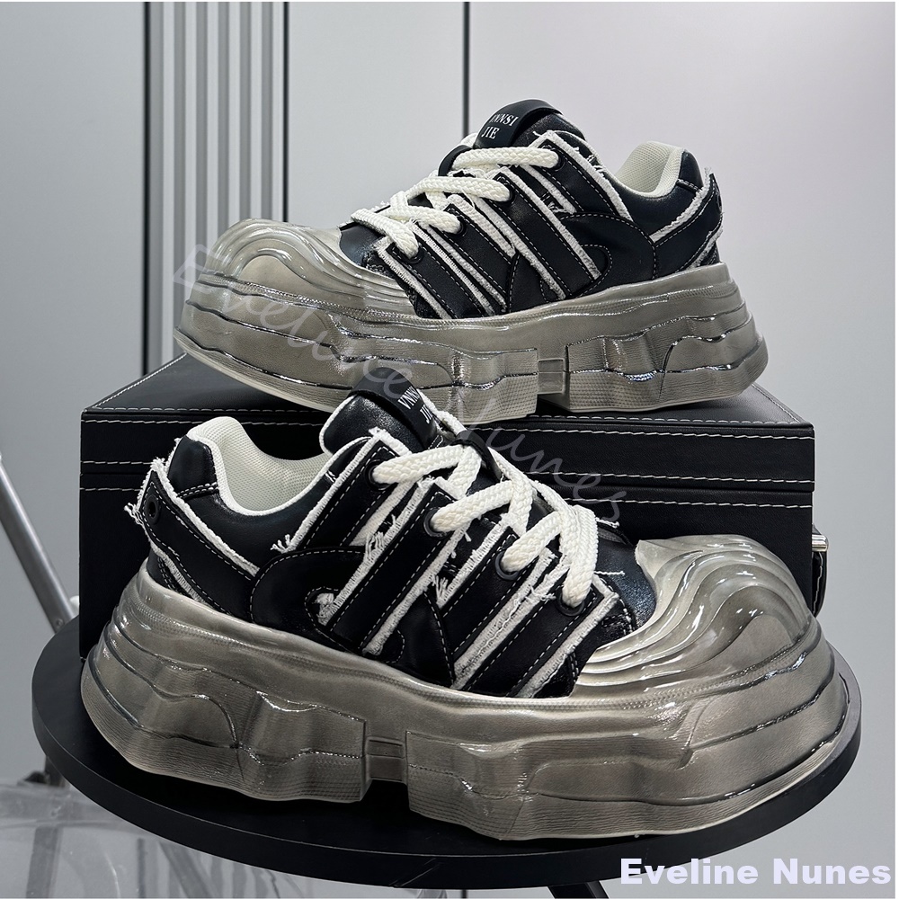 Unique Leather Work - Męskie sneakersy na grubej podeszwie, model
