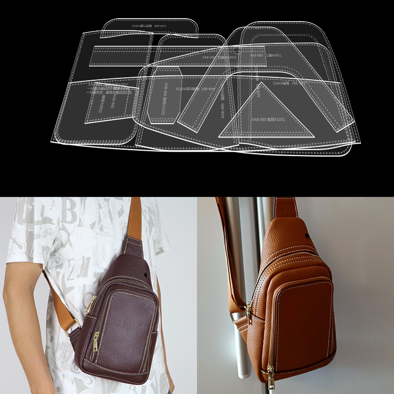 Leatherwork Patterns - 1 zestaw męska torba na klatkę