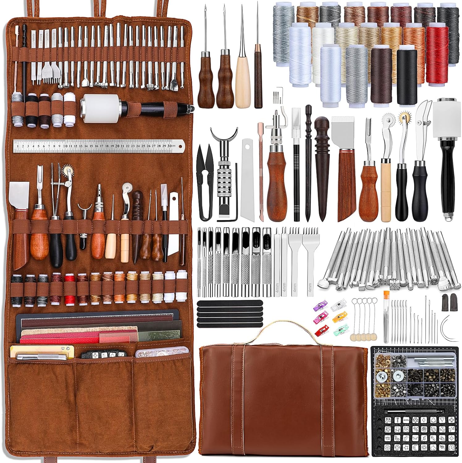 Leather Work - Zestaw narzędzi do obróbki skóry, narzędzia