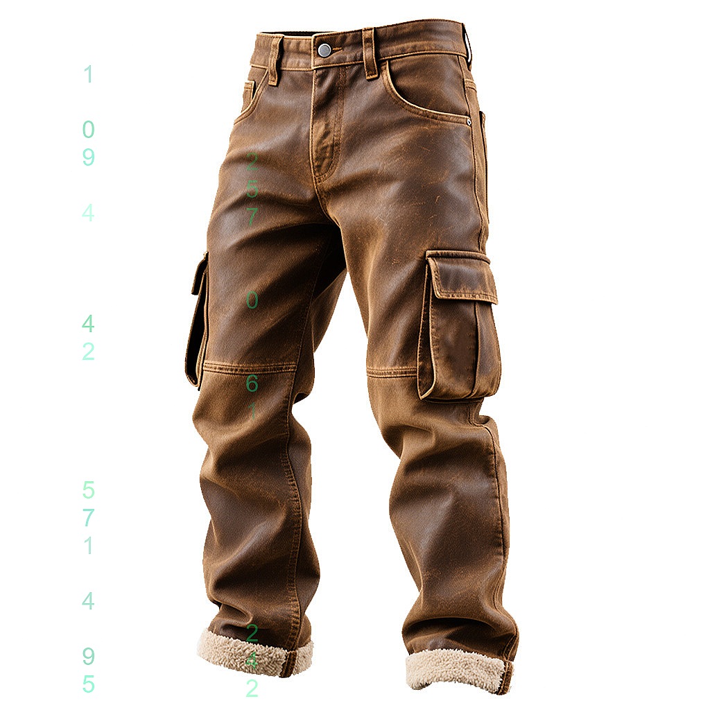 Leather Work Overalls - Męskie spodnie robocze w stylu vintage,