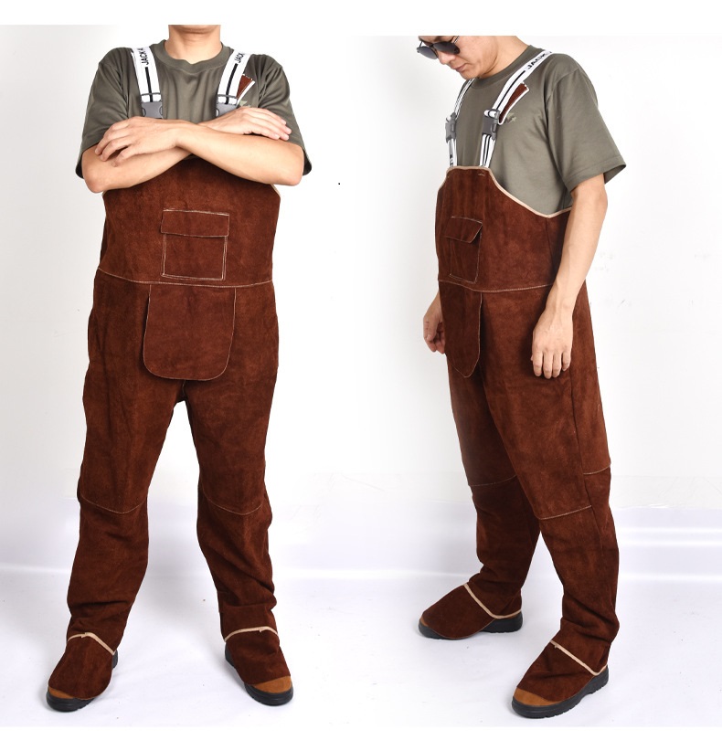 Leather Work Overalls - Odzież spawalnicza męska kombinezon ochronny ochrona