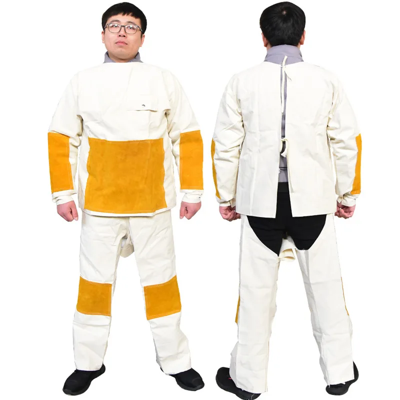 Leather Work Overalls - Ubrania spawalnicze Płócienna skóra bydlęca Kombinezon