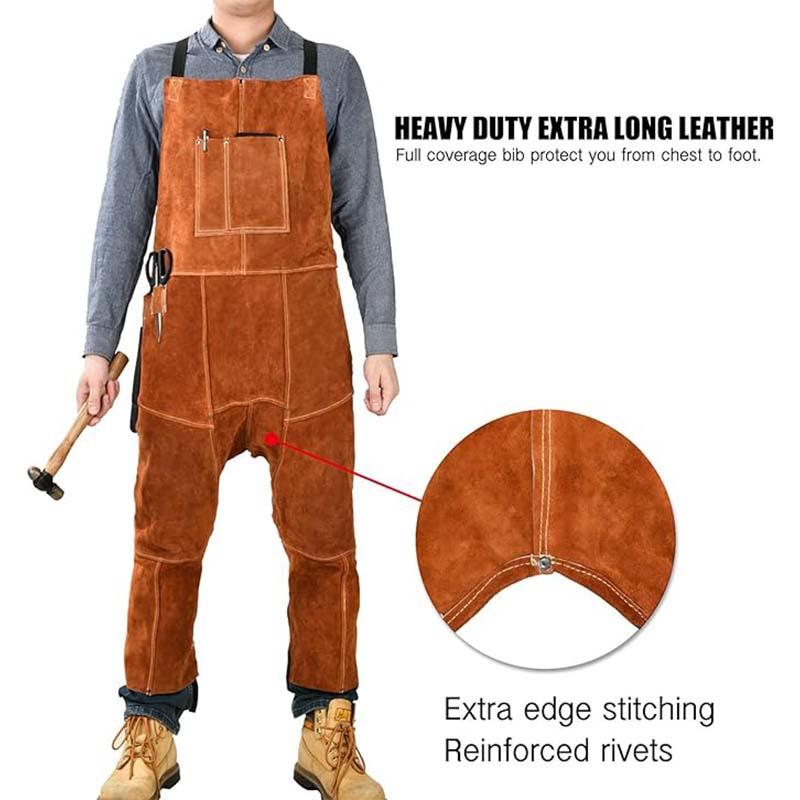 Męskie spodnie robocze typu ko – Leather Work Overalls recenzja i cena