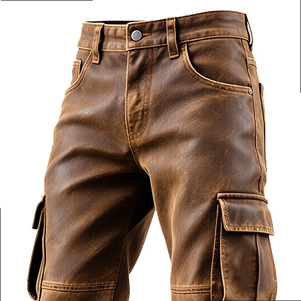 Męskie spodnie robocze w stylu – Leather Work Overalls recenzja i cena